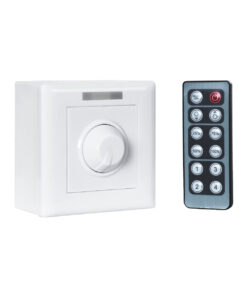 GloboStar® GloboStar® 73317 Επιτοίχιο Dimmer με Ασύρματο Χειριστήριο RF DC 12-24V για Μονόχρωμα Προϊόντα LED 16A Max 384W Μ9 x Π9 x Υ4.5cm - 2 Χρόνια Εγγύηση