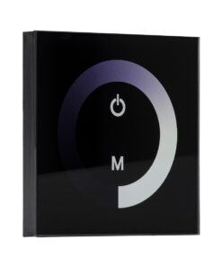 GloboStar® GLOBOSTAR® DIMTOUCH 73318 Dimmer Τοίχου με Touch Panel με 1 x 12A 288W Κανάλι DC 12-24V 12A 288W Max IP20 - Μ9 x Π9 x Υ3.5cm - 2 Χρόνια Εγγύηση