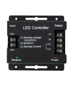 GLOBOSTAR® CCTCONTROLLER 73351 Σετ Dimmer / Controller με RF Ασύρματο Χειριστήριο με 2 x 6A 144W Κανάλια DC 12-24V 12A 288W Max IP20 - RF2.4Ghz SYNC - Μ8.3 x Π8.3 x Υ3.2cm - 2 Χρόνια Εγγύηση 8 73351 3
