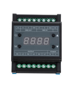Alternative view of GloboStar® 73372 AC Triac DMX Dimmer Din Rail Ράγας 3 Καναλιών AC 100-240V 3 x 1A 220W - Max 3A 660W - IP20 Μ8 x Π9 x Υ6cm - 5 Years Warranty