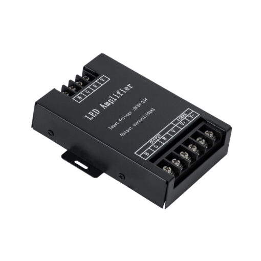GloboStar® GLOBOSTAR® RGBAMPLIFIER 73393 DC Ενισχυτής Ισχύος & Σήματος Υψηλής Ταχύτητας με 3 x 10A 240W Κανάλια DC 12-24V 30A 720W Max IP20 - Μ11 x Π9 x Υ2.5cm - 2 Χρόνια Εγγύηση