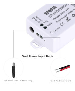 GloboStar® 73415 SP801E Ασύρματος WiFi Art-Net LED FULL COLOR Magic Digital Pixel Controller iOS/Android για LED Digital Πολύχρωμα και Μονόχρωμα Προϊόντα DC 5-24V 4 x 1024 IC Max 21 73415 10