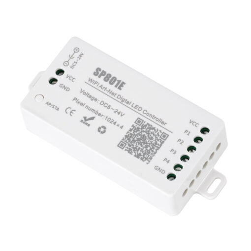 GloboStar® GloboStar® 73415 SP801E Ασύρματος WiFi Art-Net LED FULL COLOR Magic Digital Pixel Controller iOS/Android για LED Digital Πολύχρωμα και Μονόχρωμα Προϊόντα DC 5-24V 4 x 1024 IC Max