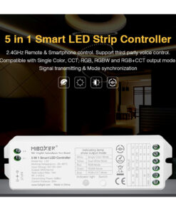 GloboStar® 73422 LS2 Mi-BOXER DC RF 2.4Ghz 5 in 1 Dimmer High Speed Controller / Dimmer 5 Καναλιών DC 12-24V 5 x 3A 72W - Max 15A 360W - IP20 RGBW+WW Μ13 x Π5 x Υ2.5cm - 5 Years Warranty 25 73422 8