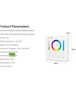 GloboStar® 73425 Mi-Light B0 LED RGBW+WW+CCT Smart Ασύρματο Χειριστήριο Αφής 2.4G RF Φορητό/Τοίχου με Μπαταρία για όλα τα Mi-Light Controller Box 28 73425 11