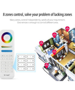 GloboStar® 73426 FUT089 Mi-Light Ασύρματο Χειριστήριο Αφής RF 2.4Ghz 8 Group για όλα τα RGBW+WW Mi-BOXER Controller DC 3V 2 x AAA - IP20 Λευκό - Μ15.6 x Π5.4 x Υ2.5cm - 5 Years Warranty 33 73426 15