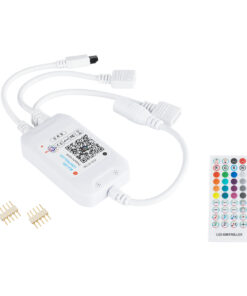 GloboStar® GloboStar® 73431 Ασύρματος Bluetooth LED RGB & Music Controller Sound Activated με Χειριστήριο IR & 2 Εξόδους RGB DC 5-12V Max 100W