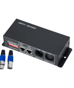 GloboStar® GLOBOSTAR® RGBCONTROLLER 73490 DC DMX Master Dimmer / Controller / Decoder Υψηλής Ταχύτητας με 3 x 8A 192W Κανάλια DC 12-24V 24A 576W Max IP20 - DMX512 & RDM - Μ16 x Π9 x Υ6cm - 2 Χρόνια Εγγύηση