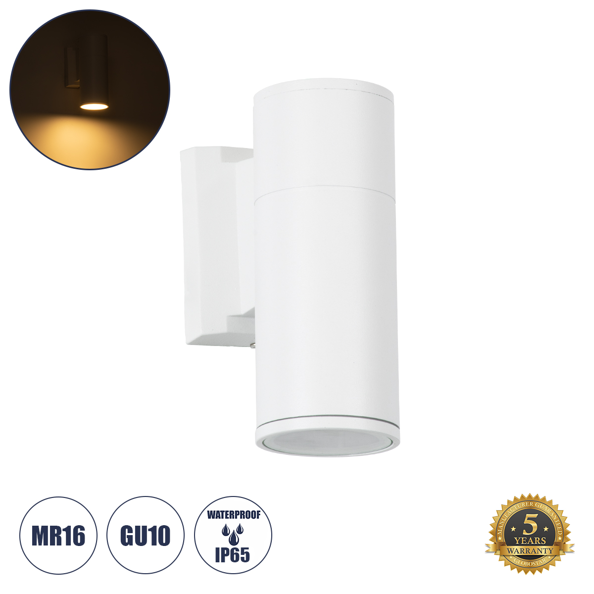 GLOBOSTAR® WALLY 77870 Μοντέρνο Φωτιστικό Τοίχου - Απλίκα με Ντουί 1 x GU10 AC 220-240V Αδιάβροχο IP65 - Λευκό Ματ - Μ6.4 x Π11 x Υ17cm 3 GloboStar® GLOBOSTAR® WALLY 77870 Μοντέρνο Φωτιστικό Τοίχου - Απλίκα με Ντουί 1 x GU10 AC 220-240V Αδιάβροχο IP65 - Λευκό Ματ - Μ6.4 x Π11 x Υ17cm