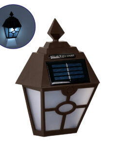 GloboStar® GloboStar® 71493 Αυτόνομο Ηλιακό Φωτιστικό Τοίχου Καφέ LED SMD 1W 40lm με Ενσωματωμένη Μπαταρία 600mAh - Φωτοβολταϊκό Πάνελ με Αισθητήρα Ημέρας-Νύχτας IP65 Ψυχρό Λευκό 6000K