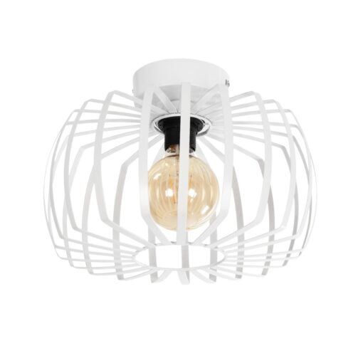 GloboStar® GloboStar® STAR 202-0055 Μοντέρνο Φωτιστικό Οροφής Πλέγμα Μονόφωτο 1 x E27 IP20 Λευκό Μέταλλο - Μ40 x Π40 x Υ27cm