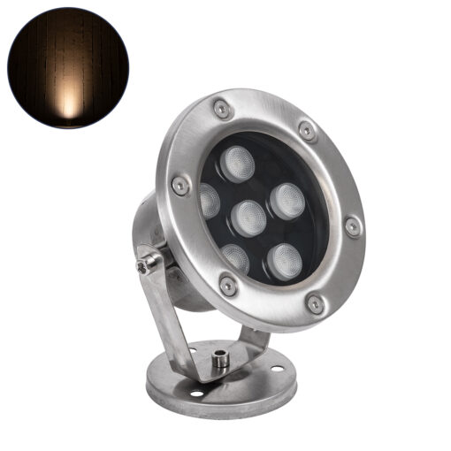 GloboStar® GLOBOSTAR® UNDERWATER-DINA 90676 Υποβρύχιος Προβολέας Σποτ για Σιντριβάνια/Πισίνες LED 6W 660lm 30° DC 24V Αδιάβροχο IP68 Θερμό Λευκό 2700K Dimmable - Ανοξείδωτο Ατσάλι 304 - Μ12 x Π12 x Υ14cm - 3 Χρόνια Εγγύηση