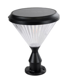 GloboStar® GLOBOSTAR® SHARP 90533 Φωτιστικό Κολωνάκι Κήπου LED 10W 500lm 120° με Ενσωματωμένο Φωτοβολταϊκό Panel 6V 2W & Επαναφορτιζόμενη Μπαταρία Li-ion 3.2V 8000mAh με Αισθητήρα Ημέρας-Νύχτας Αδιάβροχο IP65 Ψυχρό Λευκό 6000K - Γκρι Ανθρακί - Μ26 x Π26 x Υ33cm - 2 Χρόνια Εγγύηση