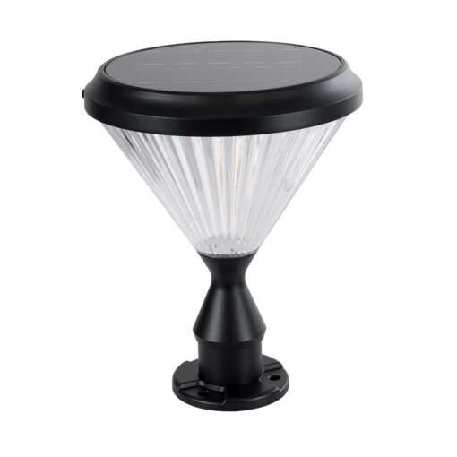 GloboStar® GLOBOSTAR® SHARP 90533 Φωτιστικό Κολωνάκι Κήπου LED 10W 500lm 120° με Ενσωματωμένο Φωτοβολταϊκό Panel 6V 2W & Επαναφορτιζόμενη Μπαταρία Li-ion 3.2V 8000mAh με Αισθητήρα Ημέρας-Νύχτας Αδιάβροχο IP65 Ψυχρό Λευκό 6000K - Γκρι Ανθρακί - Μ26 x Π26 x Υ33cm - 2 Χρόνια Εγγύηση