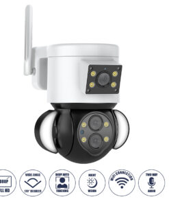 GloboStar® GloboStar® 86076 Επιτοίχια Κάμερα Πρίζας WiFi HD 1080P 350° Διπλή Κατέυθυνση Ομιλίας & Ανιχνευτή Κίνησης - Απομακρυσμένος Έλεγχος - Αδιάβροχη IP65 - Λευκό Μαύρο - Μ15 x Π14.5 x Y15cm - 2 Χρόνια Εγγύηση