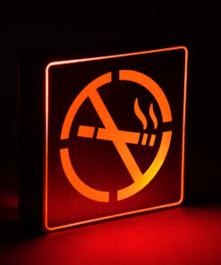 GloboStar® SENSATI 75652 Φωτιστικό Τοίχου Ένδειξης NO SMOKING LED 1W AC 220-240V IP20 - Σώμα Αλουμινίου - Μ11 x Π11 x Υ3cm - Κόκκινο 9 75500 5