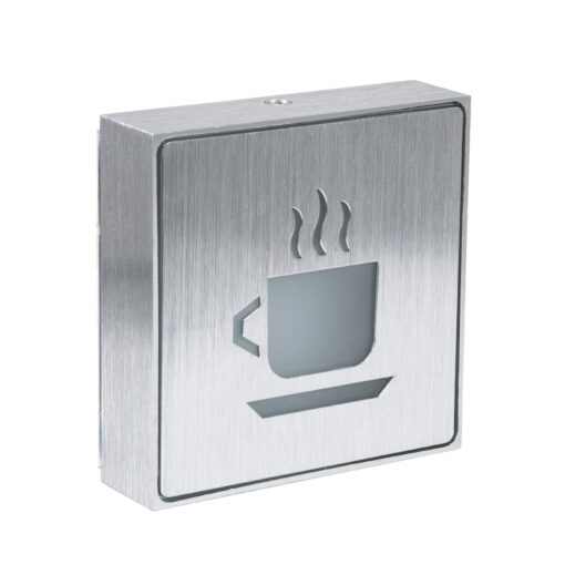 GloboStar® GloboStar® SENSATI 75661 Φωτιστικό Τοίχου Ένδειξης HOT COFFEE LED 1W AC 220-240V IP20 - Σώμα Αλουμινίου - Μ11 x Π11 x Υ3cm - Πορτοκαλί