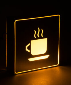 GloboStar® SENSATI 75661 Φωτιστικό Τοίχου Ένδειξης HOT COFFEE LED 1W AC 220-240V IP20 - Σώμα Αλουμινίου - Μ11 x Π11 x Υ3cm - Πορτοκαλί 9 75501 5