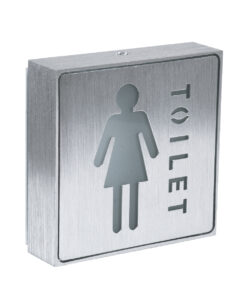 GloboStar® GloboStar® SENSATI 75655 Φωτιστικό Τοίχου Ένδειξης TOILET WOMAN LED 1W AC 220-240V IP20 - Σώμα Αλουμινίου - Μ11 x Π11 x Υ3cm - Κόκκινο