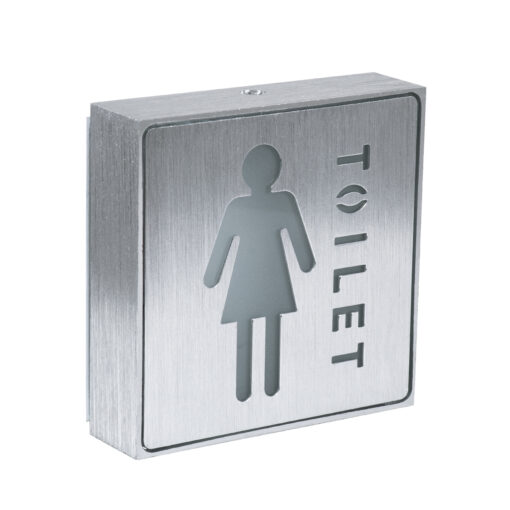 GloboStar® GloboStar® SENSATI 75655 Φωτιστικό Τοίχου Ένδειξης TOILET WOMAN LED 1W AC 220-240V IP20 - Σώμα Αλουμινίου - Μ11 x Π11 x Υ3cm - Κόκκινο