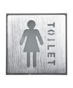 Alternative view of GloboStar® SENSATI 75655 Φωτιστικό Τοίχου Ένδειξης TOILET WOMAN LED 1W AC 220-240V IP20 - Σώμα Αλουμινίου - Μ11 x Π11 x Υ3cm - Κόκκινο