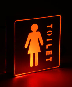 GloboStar® SENSATI 75655 Φωτιστικό Τοίχου Ένδειξης TOILET WOMAN LED 1W AC 220-240V IP20 - Σώμα Αλουμινίου - Μ11 x Π11 x Υ3cm - Κόκκινο 9 75502 5