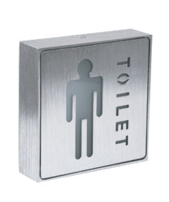 GloboStar® GloboStar® SENSATI 75654 Φωτιστικό Τοίχου Ένδειξης TOILET MAN LED 1W AC 220-240V IP20 - Σώμα Αλουμινίου - Μ11 x Π11 x Υ3cm - Μπλε