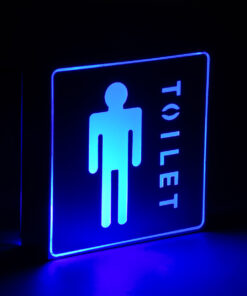 GloboStar® SENSATI 75654 Φωτιστικό Τοίχου Ένδειξης TOILET MAN LED 1W AC 220-240V IP20 - Σώμα Αλουμινίου - Μ11 x Π11 x Υ3cm - Μπλε 9 75503 5