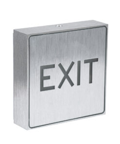 GloboStar® GLOBOSTAR® SENSATI 75651 Διακοσμητικό Φωτιστικό Τοίχου Ένδειξης / Σήμανσης "EXIT" LED 1W 40lm 90° AC 220-240V με Επαναφορτιζόμενη Μπαταρία Li-ion 3.7V 350mAh IP20 Πράσινο - Νίκελ Βούρτσας - Μ11 x Π11 x Υ3cm - 2 Χρόνια Εγγύηση