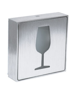 GloboStar® GloboStar® SENSATI 75662 Φωτιστικό Τοίχου Ένδειξης GLASS OF WINE LED 1W AC 220-240V IP20 - Σώμα Αλουμινίου - Μ11 x Π11 x Υ3cm - Πορτοκαλί