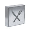 GloboStar® GloboStar® SENSATI 75660 Φωτιστικό Τοίχου Ένδειξης RESTAURANT FORK & KNIFE LED 1W AC 220-240V IP20 - Σώμα Αλουμινίου - Μ11 x Π11 x Υ3cm - Πορτοκαλί
