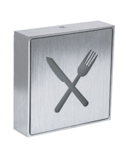 GloboStar® GloboStar® SENSATI 75660 Φωτιστικό Τοίχου Ένδειξης RESTAURANT FORK & KNIFE LED 1W AC 220-240V IP20 - Σώμα Αλουμινίου - Μ11 x Π11 x Υ3cm - Πορτοκαλί