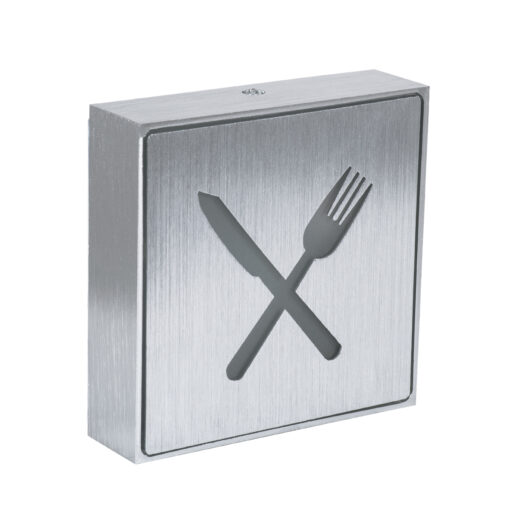 GloboStar® GloboStar® SENSATI 75660 Φωτιστικό Τοίχου Ένδειξης RESTAURANT FORK & KNIFE LED 1W AC 220-240V IP20 - Σώμα Αλουμινίου - Μ11 x Π11 x Υ3cm - Πορτοκαλί