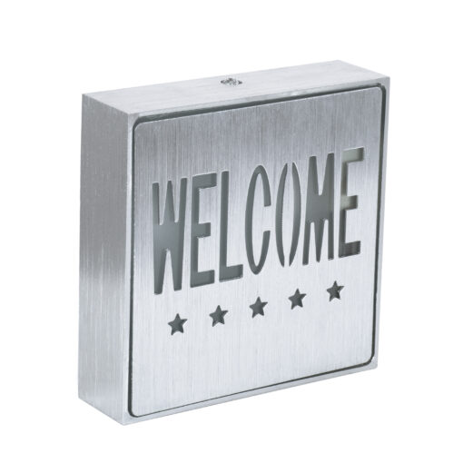 GloboStar® GloboStar® SENSATI 75658 Φωτιστικό Τοίχου Ένδειξης WELCOME 5 STARS LED 1W AC 220-240V IP20 - Σώμα Αλουμινίου - Μ11 x Π11 x Υ3cm - Πράσινο