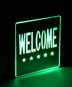 GloboStar® SENSATI 75658 Φωτιστικό Τοίχου Ένδειξης WELCOME 5 STARS LED 1W AC 220-240V IP20 - Σώμα Αλουμινίου - Μ11 x Π11 x Υ3cm - Πράσινο 9 75509 5