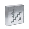 GloboStar® GLOBOSTAR® SENSATI 75659 Διακοσμητικό Φωτιστικό Τοίχου Ένδειξης / Σήμανσης "STAIRS UP ARROW" LED 1W 40lm 90° AC 220-240V IP20 Πράσινο - Νίκελ Βούρτσας - Μ11 x Π11 x Υ3cm - 2 Χρόνια Εγγύηση