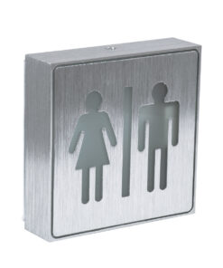 GloboStar® GloboStar® SENSATI 75656 Φωτιστικό Τοίχου Ένδειξης WC MAN & WOMAN LED 1W AC 220-240V IP20 - Σώμα Αλουμινίου - Μ11 x Π11 x Υ3cm - Πράσινο