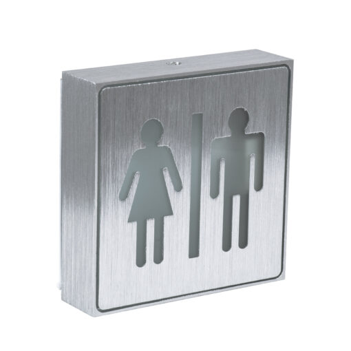 GloboStar® GloboStar® SENSATI 75656 Φωτιστικό Τοίχου Ένδειξης WC MAN & WOMAN LED 1W AC 220-240V IP20 - Σώμα Αλουμινίου - Μ11 x Π11 x Υ3cm - Πράσινο