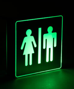GloboStar® SENSATI 75656 Φωτιστικό Τοίχου Ένδειξης WC MAN & WOMAN LED 1W AC 220-240V IP20 - Σώμα Αλουμινίου - Μ11 x Π11 x Υ3cm - Πράσινο 8 75511 5
