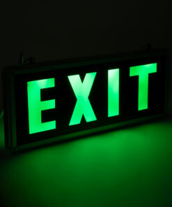 GLOBOSTAR® SENSATI 75663 Διακοσμητικό Φωτιστικό Τοίχου Ένδειξης / Σήμανσης "EXIT" LED 1W 40lm 90° AC 220-240V με Επαναφορτιζόμενη Μπαταρία Li-ion 3.7V 350mAh IP20 Πράσινο - Μαύρο & Πράσινο - Μ35 x Π14 x Υ3.3cm - 2 Χρόνια Εγγύηση 8 75514 5