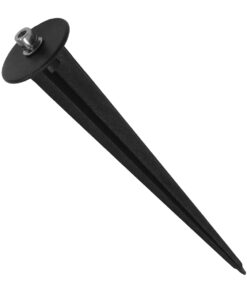 GloboStar® GloboStar® 75593 UNIVERSAL Βάση Κήπου Αλουμινίου Καρφωτή - Δαπέδου για Φωτιστικά & Προβολάκια Κήπου Μαύρη
