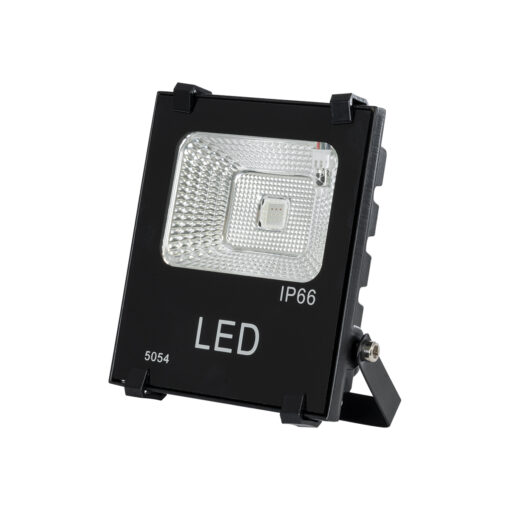 GloboStar® GLOBOSTAR® RGBFLOOD 75600 Προβολέας με IR Ασύρματο Χειριστήριο LED 10W 650lm 120° AC 220-240V Αδιάβροχο IP65 Πολύχρωμο RGB Dimmable - Μαύρο - Μ11 x Π4 x Υ13.5cm - 3 Χρόνια Εγγύηση
