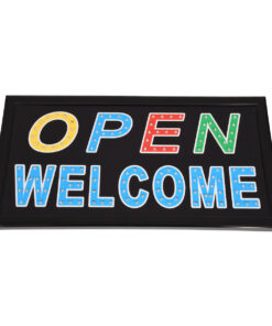 Alternative view of GLOBOSTAR® SIGN 75680 Διακοσμητικό Φωτιστικό Τοίχου Ένδειξης / Σήμανσης "OPEN WELCOME" LED 5W 150lm 120° AC 220-240V IP20 Πολύχρωμο - Μαύρο - Μ48 x Π25 x Υ2cm - 2 Χρόνια Εγγύηση