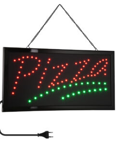 GloboStar® GloboStar® 75684 Φωτιστικό Ταμπέλα LED Σήμανσης PIZZA με Πρίζα AC 230V Μ48xΠ25xΥ2cm