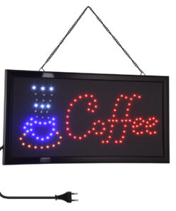 GloboStar® GloboStar® 75686 Φωτιστικό Ταμπέλα LED Σήμανσης COFFEE με Πρίζα AC 230V Μ48xΠ25xΥ2cm