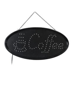 Alternative view of GloboStar® 75687 Φωτιστικό Ταμπέλα LED Οβάλ Σήμανσης COFFEE με Πρίζα AC 230V Μ48 x Π1.8 x Υ24.5cm