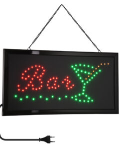 GloboStar® GloboStar® 75690 Φωτιστικό Ταμπέλα LED Σήμανσης BAR WITH COCTAIL με Πρίζα AC 230V Μ48xΠ25xΥ2cm