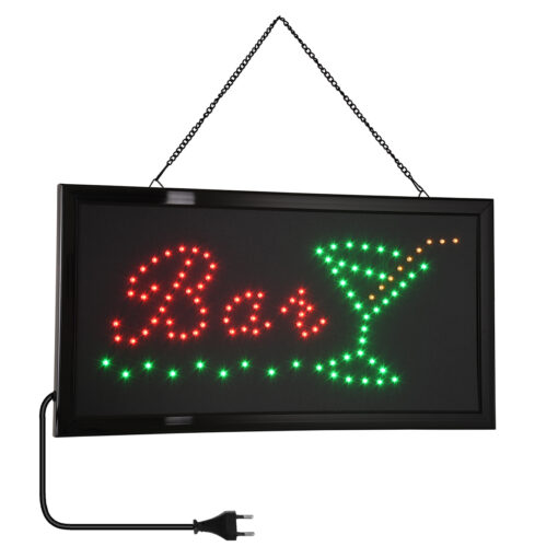 GloboStar® GloboStar® 75690 Φωτιστικό Ταμπέλα LED Σήμανσης BAR WITH COCTAIL με Πρίζα AC 230V Μ48xΠ25xΥ2cm