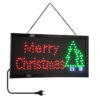 GloboStar® GloboStar® 75694 Φωτιστικό Ταμπέλα LED Σήμανσης MERRY CHRISTMAS WITH TREE με Πρίζα AC 230V Μ48xΠ25xΥ2cm