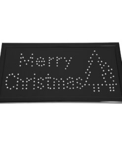 Alternative view of GloboStar® 75694 Φωτιστικό Ταμπέλα LED Σήμανσης MERRY CHRISTMAS WITH TREE με Πρίζα AC 230V Μ48xΠ25xΥ2cm